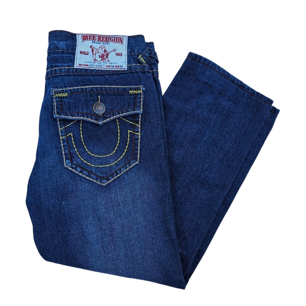 True Religion Joey Super T Denim Jeans Bootcut USA Mens Size 34 x 34
